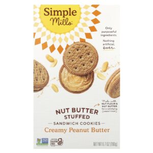 Simple Mills Biscoitos Recheados com Manteiga de Nozes Manteiga de Amendoim Cremosa 190 g (67 oz)
