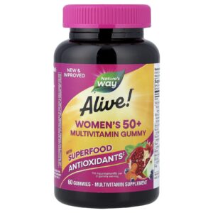 Natures Way Goma Multivitamínica Alive!® para Mulheres Acima de 50 Anos Frutos Silvestres 60 Gomas