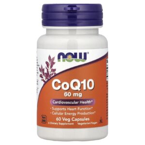 NOW Foods CoQ10 60 mg 60 Cápsulas Vegetais