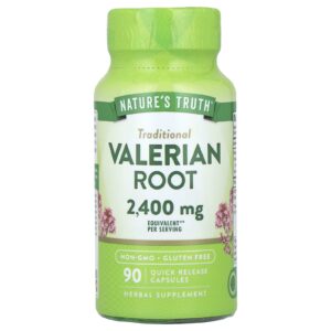 Natures Truth Raiz de Valeriana 90 Cápsulas de Liberação Rápida (1.200 mg por Cápsula)