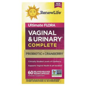 Renew Life Ultimate Flora™ Vaginal e Urinário Completos 60 Cápsulas Veganas de Liberação Retardada
