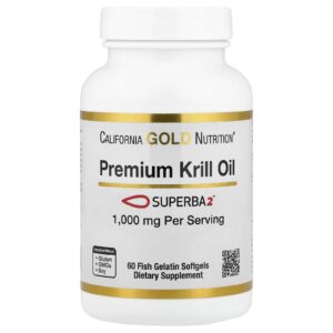 California Gold Nutrition Óleo de Krill Premium com Superba2™ 1.000 mg 60 Cápsulas Softgel