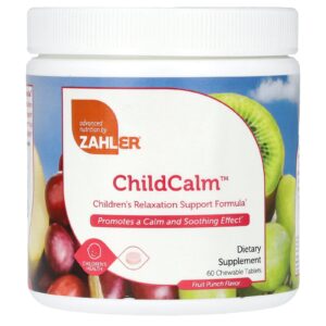 Zahler ChildCalm Fórmula de Auxílio ao Relaxamento para Crianças Ponche de Frutas 60 Comprimidos Mastigáveis