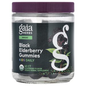 Gaia Herbs Kids Daily Gomas de Sabugueiro Preto Sabugueiro 40 Gomas