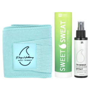 Sports Research Sweet Sweat® Kit Aparador de Cintura Paige Hathaway XL/XXL Azul Kit com 3 Unidades