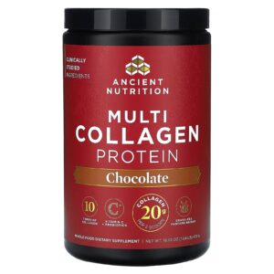 Ancient Nutrition Proteína de Multicolágeno Chocolate 472 g (104 lb)