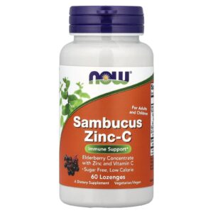 NOW Foods Sambucus Zinc-C 60 Pastilhas