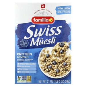 Familia Muesli Suíço Proteína Crocante com Grãos Integrais Flocos Supersementes e Mel 595 g (21 oz)