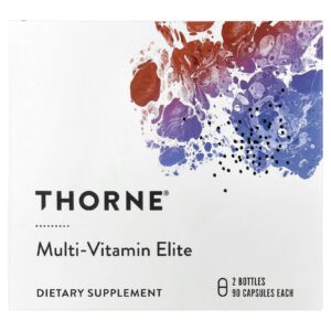 Thorne Multivitamínico Elite de manhã e à noite 2 frascos 90 cápsulas cada