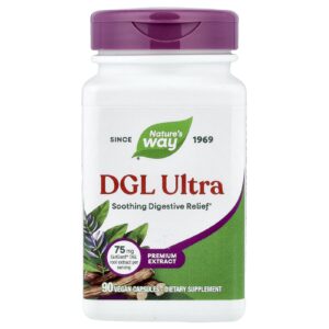 Natures Way DGL Ultra 90 Cápsulas Veganas