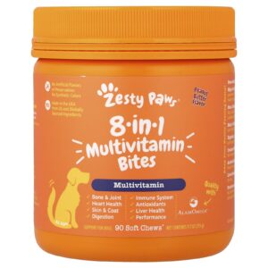 Zesty Paws Multivitamínico 8-in-1 Bites Para Cães Todas as Idades Manteiga de Amendoim 90 Cápsulas Mastigáveis 315 g (111 oz)