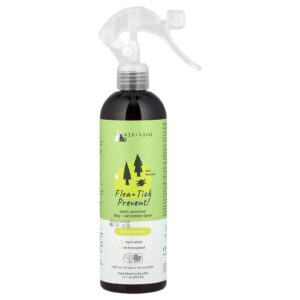 Kin+Kind Pulgas + Carrapatos Prevenir! Spray para Proteção de Gatos e Cães à Base de Plantas Capim-Limão 354 ml (12 fl oz)