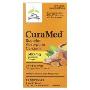Terry Naturally CuraMed Curcumina de Absorção Superior 500 mg 60 Cápsulas