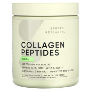 Sports Research Peptídeos de Colágeno Matcha 288 g (102 oz)