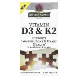 Natures Answer Vitamina D3 e K2 15 ml (05 fl oz)