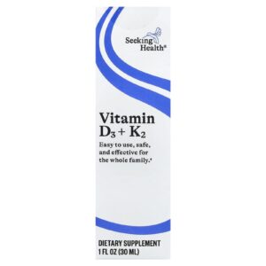 Seeking Health Vitamina D3 + Gotas de K2 30 ml (1 fl oz)