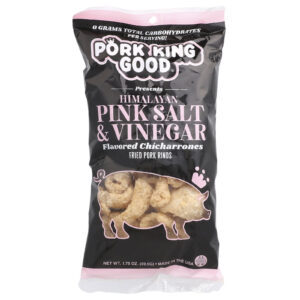 Pork King Good Chicharrones com Sabor Sal Rosa do Himalaia e Vinagre 495 g (175 oz)