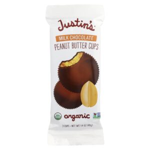 Justins Nut Butter Copos de Manteiga de Amendoim com Chocolate ao Leite Orgânico 2 Copos 40 g (14 oz)