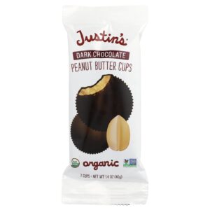 Justins Nut Butter Copos de Manteiga de Amendoim de Chocolate Amargo Orgânico 2 Copos 40 g (14 oz)