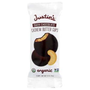 Justins Nut Butter Copos de Manteiga de Caju de Chocolate Amargo Orgânico 2 Copos 40 g (14 oz)