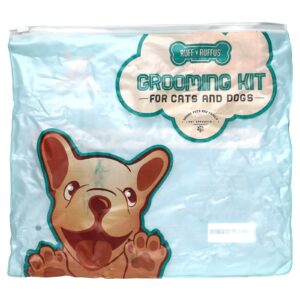 Ruff N Ruffus Kit de Higiene Pessoal para Gatos e Cães Aqua 1 Pincel 1 Máquina de Lavar
