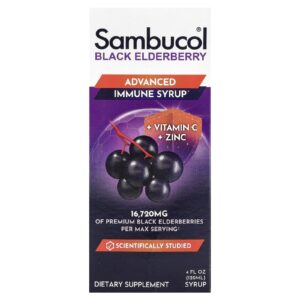 Sambucol Xarope de Sabugueiro Preto Imunidade Avançada Vitamina C + Zinco 120 ml (4 fl oz)