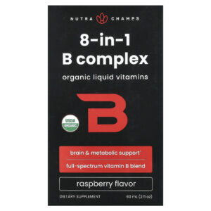 NutraChamps Complexo B 8 em 1 Framboesa 60 ml (2 fl oz)