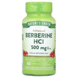 Natures Truth Cloridrato de Berberina 60 Cápsulas (250 mg por Cápsula)