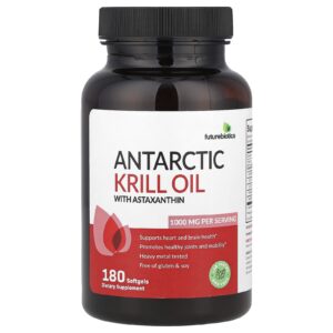 Futurebiotics Óleo de Krill Antártico com Astaxantina 180 Cápsulas Softgel