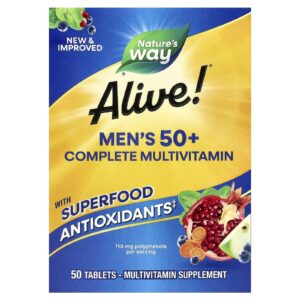 Natures Way Multivitamínico Completo Alive!® para Homens com Mais de 50 Anos 50 Comprimidos