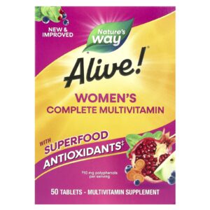 Natures Way Alive!® Multivitamínico Completo para Mulheres 50 Comprimidos