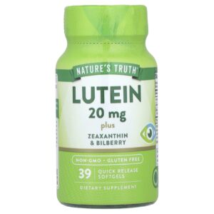 Natures Truth Luteína mais Zeaxantina e Mirtilo Europeu 39 Cápsulas Softgel de Liberação Rápida