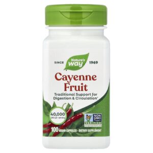 Natures Way Fruta de Caiena 40.000 SHU / g 100 Cápsulas Veganas