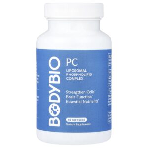 BodyBio PC Complexo de Fosfolipídeos Lipossomais 60 Cápsulas Softgel (650 mg por Cápsula Softgel)