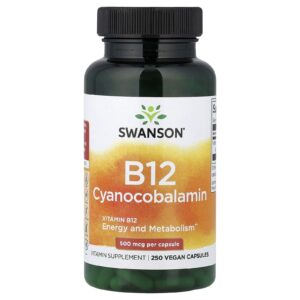 Swanson Vitamina B12 500 mcg 250 Cápsulas Veganas