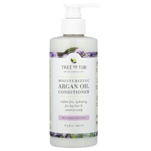 Tree To Tub Condicionador Hidratante de Óleo de Argão Para Cabelos Secos e Couro Cabeludo Sensível Lavanda Relaxante 250 ml (85 fl oz)