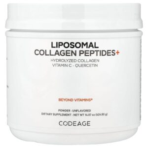 Codeage Peptídeos de Colágeno Lipossomal+ em Pó Sem Sabor 4245 g (1497 oz)