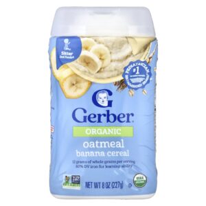 Gerber Orgânico para Bebês Grain & Grow™ 2nd Foods® Cereal de Aveia e Banana 227 g (8 oz)