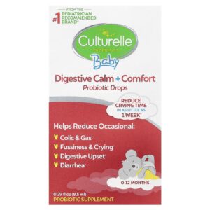 Culturelle Probióticos para Bebês Gotas Probióticas de Calma + Conforto Digestivo 0-12 Meses 85 ml (029 fl oz)