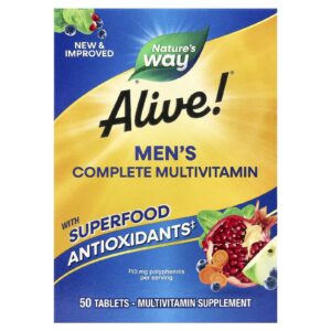 Natures Way Alive ! Multivitamínico Completo para Homens de Energia 50 comprimidos