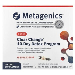 Metagenics Clear Change® Programa Detox de 10 Dias Baunilha Conjunto de 4 Unidades