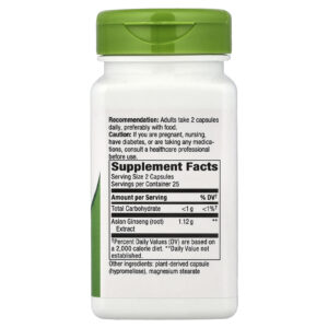 Natures Way Ginseng Asiático 50 Cápsulas Veganas (560 mg por Cápsula)