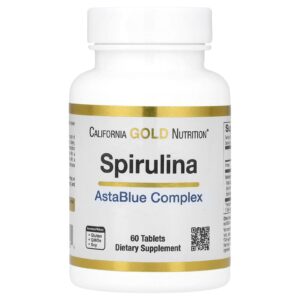 California Gold Nutrition Espirulina Mistura do Complexo AstaBlue Orgânico 60 Comprimidos