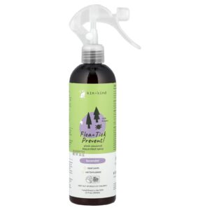 Kin+Kind Pulgas + Carrapatos Prevenir! Spray para Proteção de Cães à Base de Plantas Lavanda 354 ml (12 fl oz)