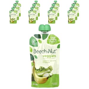 Beech-Nut Vegetais Mais de 6 Meses Abobrinha Espinafre e Banana 12 Sacos 99 g (35 oz) Cada
