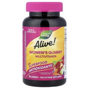 Natures Way Alive!® Multivitamínico em Gomas para Mulheres Frutos Silvestres 60 Gomas