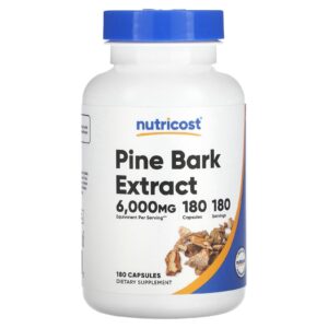 Nutricost Extrato da Casca de Pinheiro 6.000 mg 180 Cápsulas