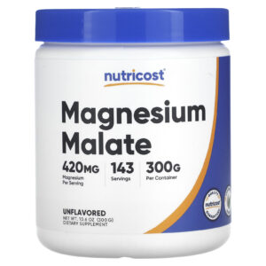 Nutricost Malato de Magnésio Sem Sabor 300 g (106 oz)