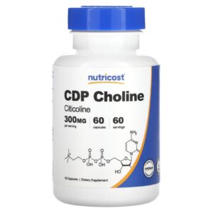 Nutricost CDP Colina Citicolina 300 mg 60 Cápsulas