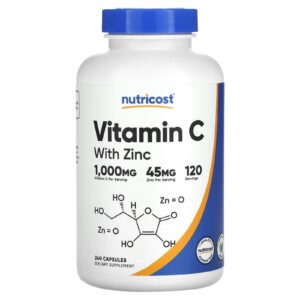Nutricost Vitamina C com Zinco 240 Cápsulas